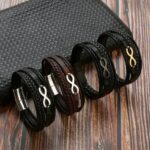 Lederarmband für Herren mit Edelstahlverschluss